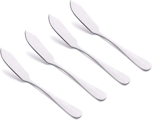 VANRA Cheese Spreader Knife Set 4-Piece Stainless Steel Butter Knife Small Sandwich Condiment Jam Bread Cream Canape Knives Spatula 6.5-inch