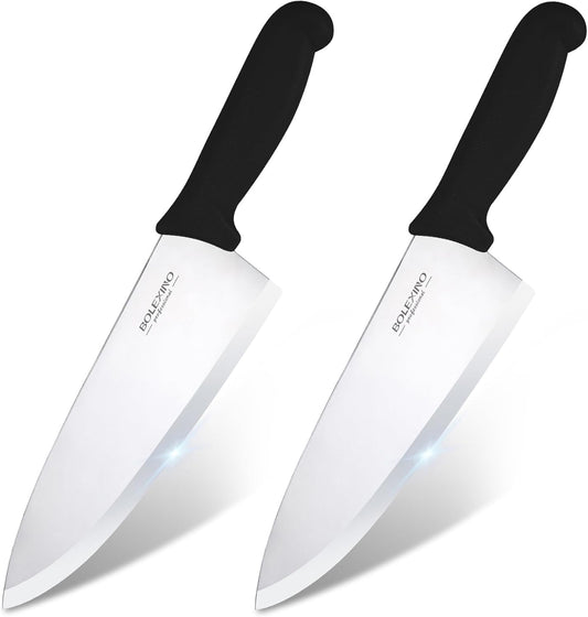 8 inch Japanese High Carbon Stainless Steel Chef Knife Set, Professional Extra Sharp Wide Cook Knife with Non-slip Ergonomic Handle, for Kitchen Home Restaurant