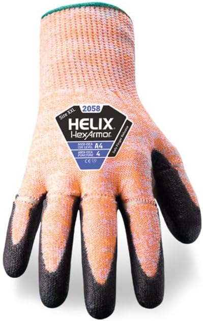 HexArmor Cut-Resistant Impact Protection Polyurethane Palm Knit Work Gloves | Helix® Core 3012