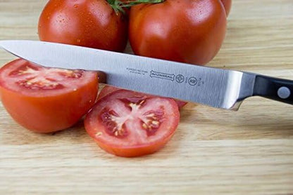 Mundial 5100 Series 6-inch Utility Knife with a straight edge, forged blade, stainless steel design, and comfortable handle