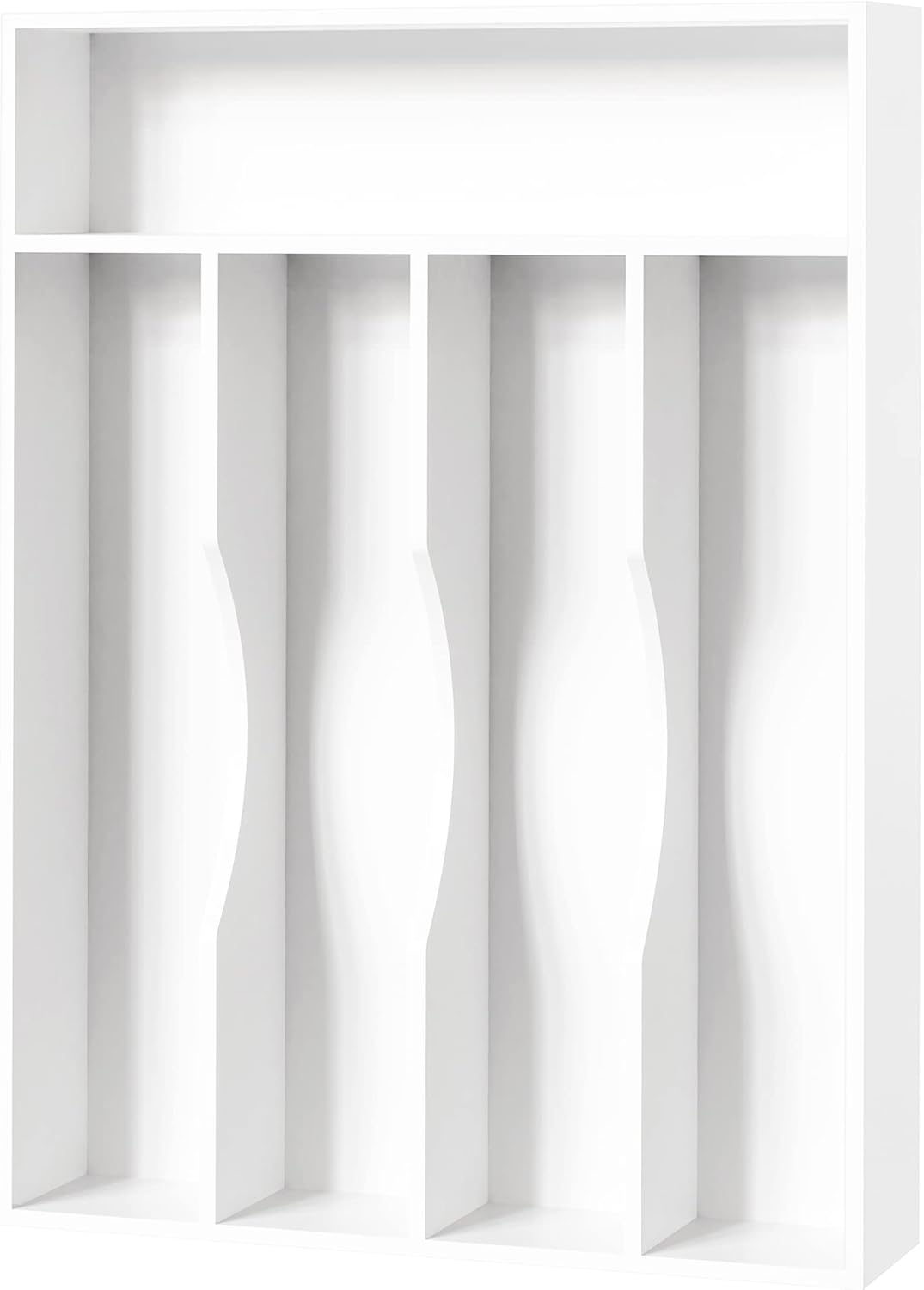 Bellsal Natural Utensil Organizer 12.5 Inch Silverware Organizer for Drawer Utensil Holder Cutlery Organizer Kitchen Drawer Organizer 7 Compartment Small Narrow Bamboo