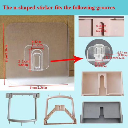 12 PCS Wall Mounted Replacement Sticky pads for Kitchen Bathroom Shower Caddy Organizer Rack Holder Nail Free Adhesive Hooks (Square)