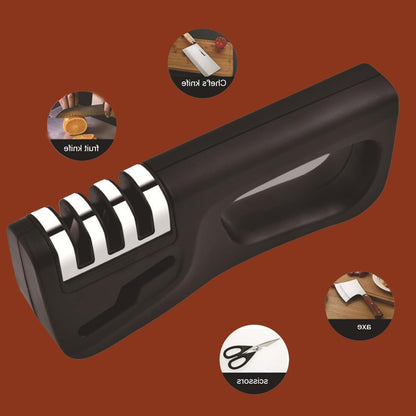 Knife Sharpeners: 4 in 1 Professional Chef's Kitchen Knife Accessories, Kitchen Blade &Manual Knife Sharpener for Kitchen Knife