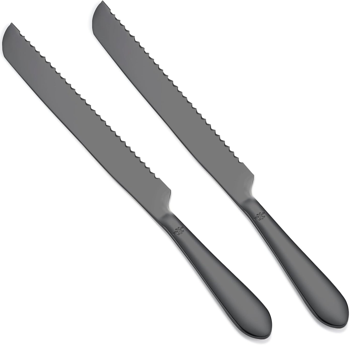 Eisinly Bread Cutting Knife, 13 Inches Serrated Bread Knives for Homemade Bread, Stainless Steel Long Bread Slicing Knife for Baker, Baking Lover, 2PCS Matte Black