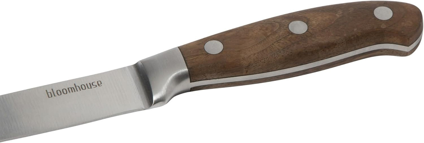 Bloomhouse - Two Time Oprah's Favorite Things Winner - 5" Utility Boning Kitchen Knife German Stainless Steel Blade w/Forged Italian Olive Wood Handle Full Tang for Meat Poultry & Precision Cutting