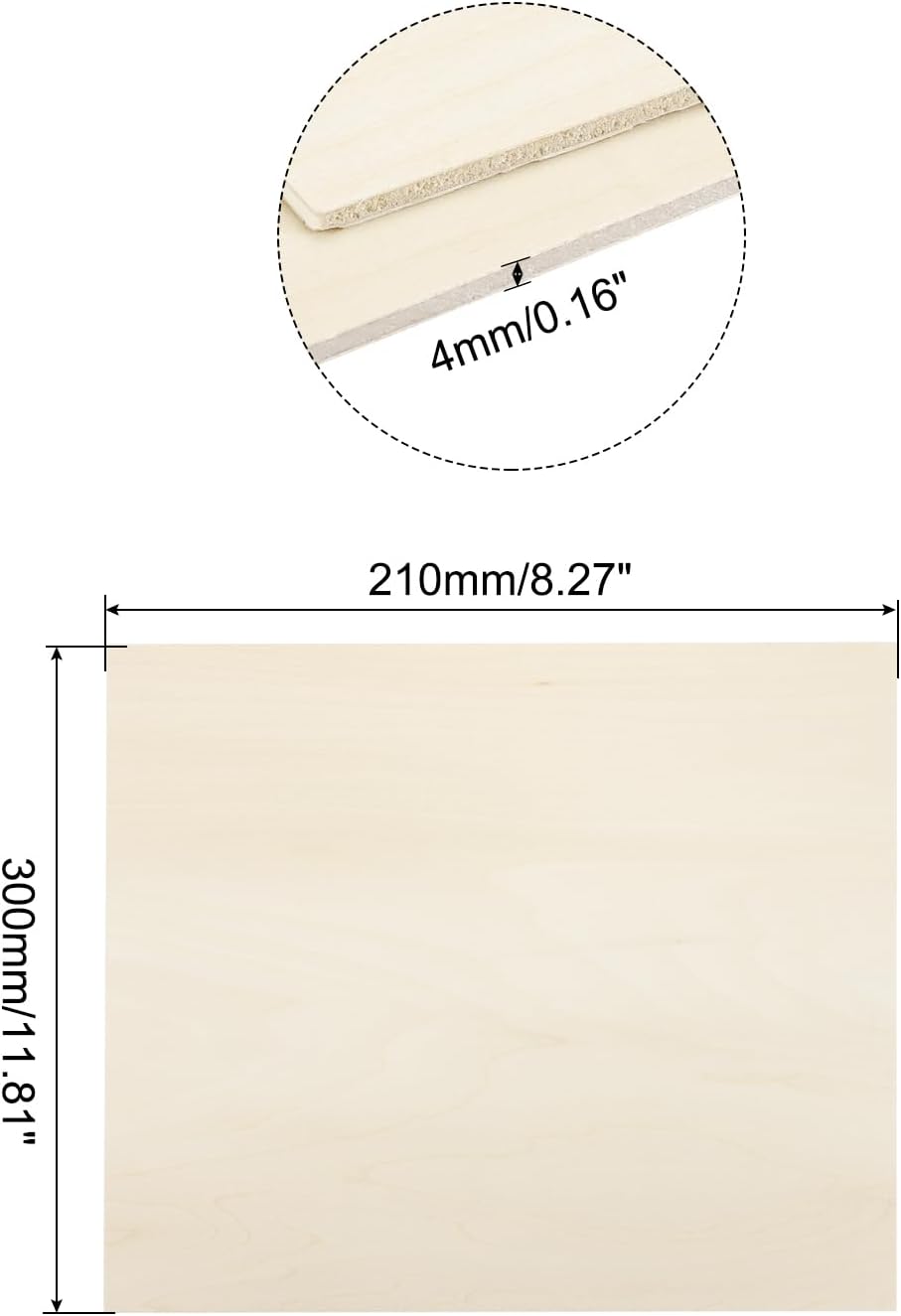 MECCANIXITY 3pcs Basswood Sheets 12 x 8 x 3/8 Inch Unfinished Wood Boards Plywood for DIY Crafts Laser Cutting with Smooth Surfaces