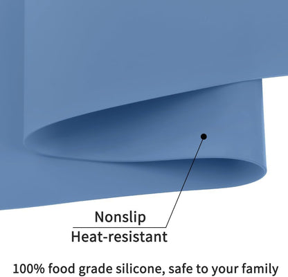 Extra Large Dark Green Countertop Mat - Silicone Table Kitchen Desk Mat - Non-Slip & Heat Resistant - Dinner Placemat Pastry Dough Rolling Mat - Colors A