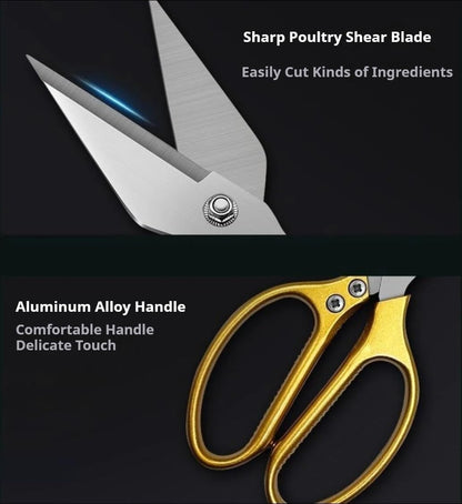 Heavy Duty Poultry Shears - Kitchen Scissors for Cutting Chicken, Spatchcock, Turkey, Poultry, Game, Meat - Stainless Steel Kitchen Cooking Shears for Food - Dishwasher Safe