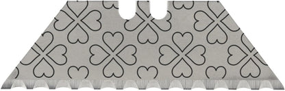 NDZ Performance Serrated Steel Blade Replacement for Utility Knife & Box Cutters, Custom Double Sided Laser Engraved Designs, Silver - Skull - 3 Pack