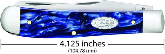 Case WR XX Pocket Knife Trapper Sparxx Blue Pearl Kirinite Item #23431 - (10254 SS) - Length Closed: 4 1/8 Inches