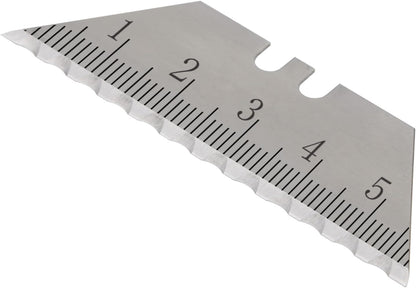 NDZ Performance Serrated Steel Blade Replacement for Utility Knife & Box Cutters, Custom Double Sided Laser Engraved Designs, Silver - Skull - 3 Pack