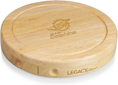 Picnic TIME NFL Brie Cheese Board and Knife Set - Charcuterie Board Set - Wood Cutting Board - Colors B