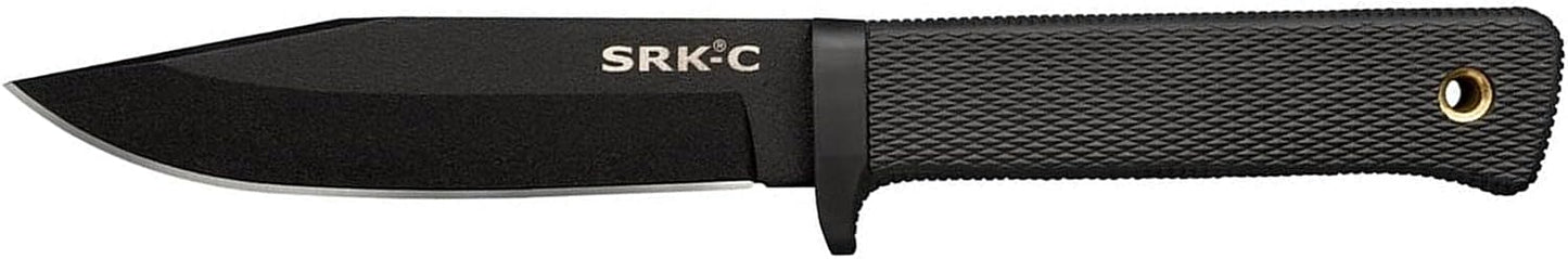 COLD STEEL SRK Compact 5" SK-5 Clip Point Razor-Sharp Blade 4.5" Durable Kray-Ex Handle Tactical Fixed Blade Knife w/Secure-Ex Sheath