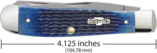 Case WR XX Pocket Knife Trapper Caribbean Blue Jig Bone Item #25592 - (6254 SS) - Length Closed: 4 1/8 Inches