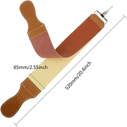 Grandslam Leather Strop for Straight Razor Sharpening and Smooth - Professional Straight Razor Knife Cowhide Dual Strop Yellow