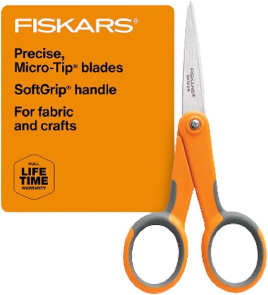 Fiskars All Purpose Scissors, High Performance Cutting, Stainless Steel Blades, Ergonomic and Comfort Handles, Perfect for Arts and Crafts and the Office, Scissors for Office
