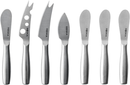 Boska Cheese & Spreading Knife Set Mini Copenhagen – Set of 7 Compact Knives – For All Types of Cheese, Butter, Jam & Other Spreads – Dishwasher Safe – Lightweight – Strong Stainless Steel – Ergonomic