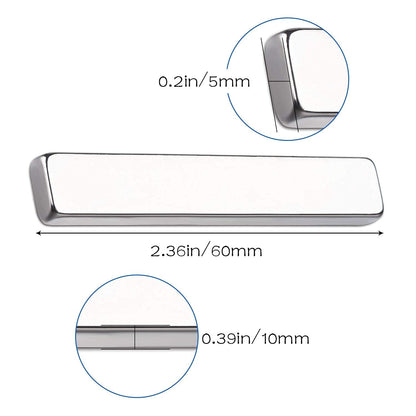 LOVIMAG Magnets with Adhesive Backing, Magnet Strips Heavy Duty, Flat Magnets for Whiteboard, Craft, Fridge, Office, Kitchen, Science - 60 x 10 x 3mm, Pack of 5