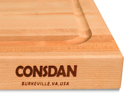 CONSDAN Walnut Cutting Board for Kitchen, USA Grown Hardwood, 20 x 15, with Invisible Inner Handle, Prefinished with Food-Grade Oil, Suitable for Kitchen Edge Grain, 1" Thick