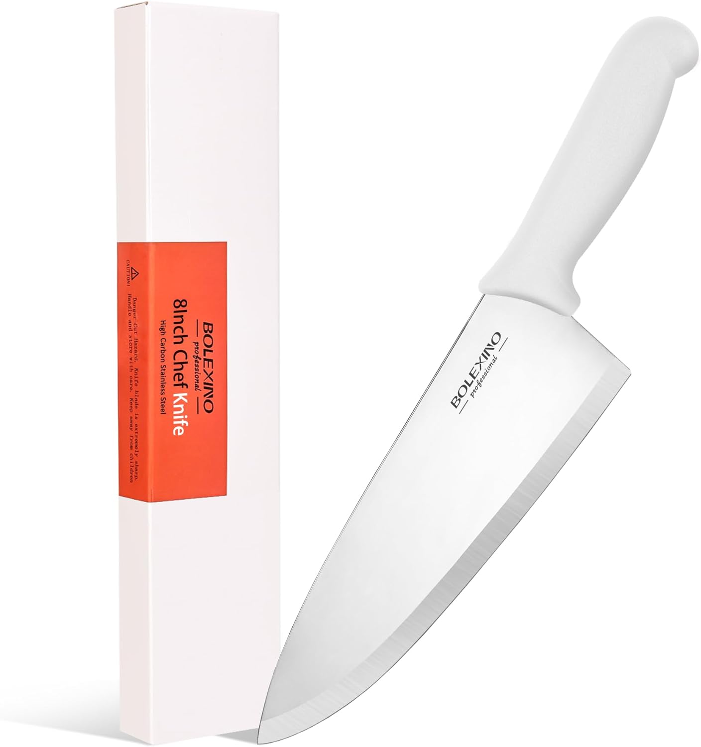 8 inch Japanese High Carbon Stainless Steel Chef Knife, Professional Extra Sharp Wide Cook Knife with Non-slip Ergonomic Handle, for Kitchen Home Restaurant