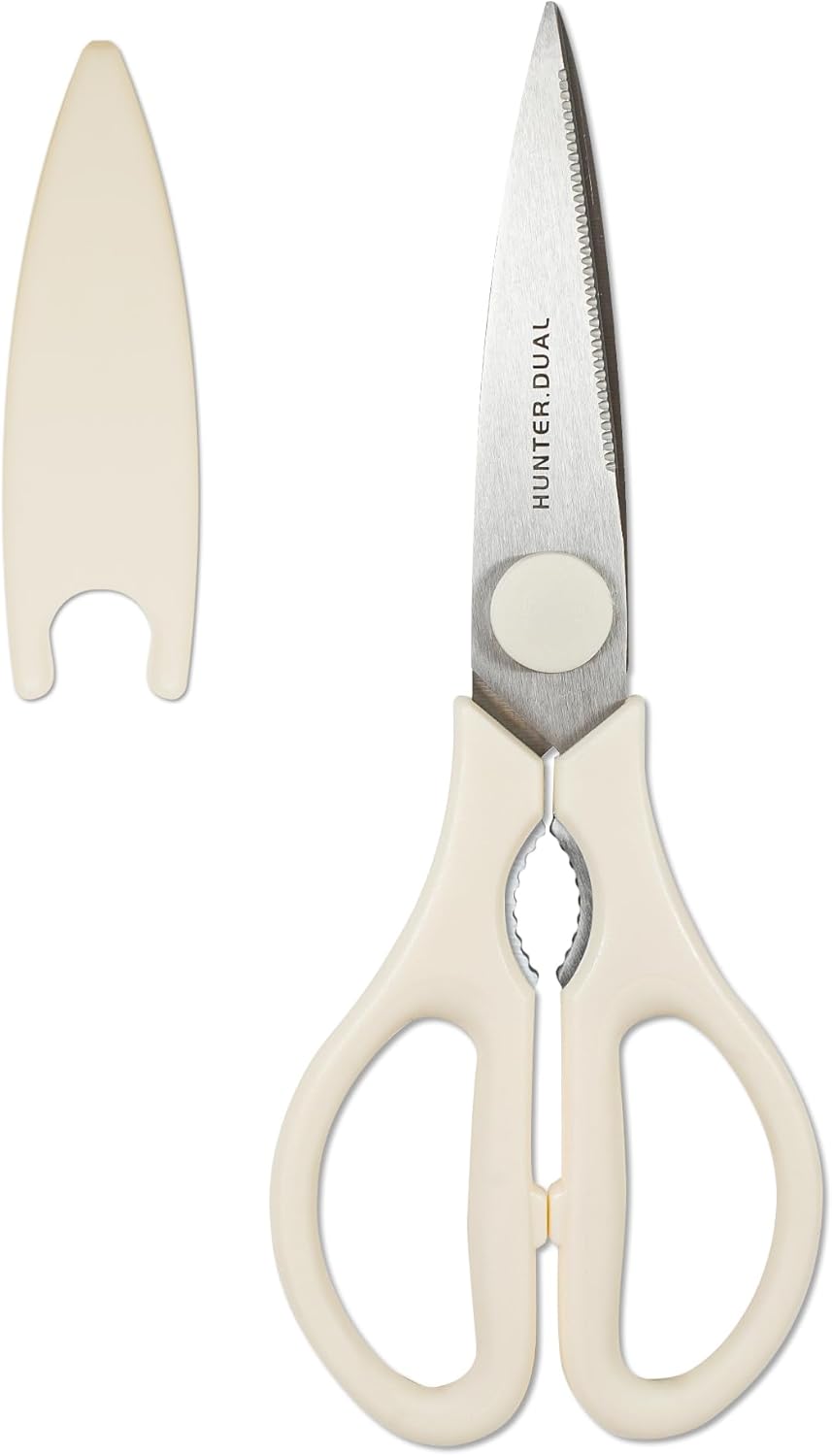 5 Blades Herb Scissors - Professional Kitchen Shears with Safety Cover for Cutting Green Onions, Fresh Herbs, Vegetables & Salad Food Prep, Must-Have Cooking Gadgets, Dishwasher Safe