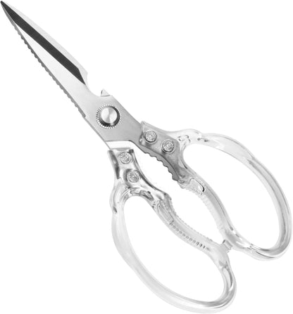 CGBE Kitchen Scissors All Purpose Heavy Duty, Ultra Sharp Stainless Steel Kitchen Shears Dishwasher Safe, Cooking Shears for Chicken, Poultry, Fish, Meat, Herbs & Grapes with Non-Slip Grips - Gold
