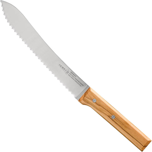 Opinel Parallele Bread Knife – Serrated, Curved Blade for Slicing Bread and Tough Rinds, High Carbon X50CrMoV15 Stainless Steel, Made in France