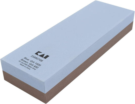 Shun Combined Whetstone Sharpener, 3000 and 6000 Grit Combination Whetstone, Dual Sided Knife Sharpener for Professional and Home Chefs