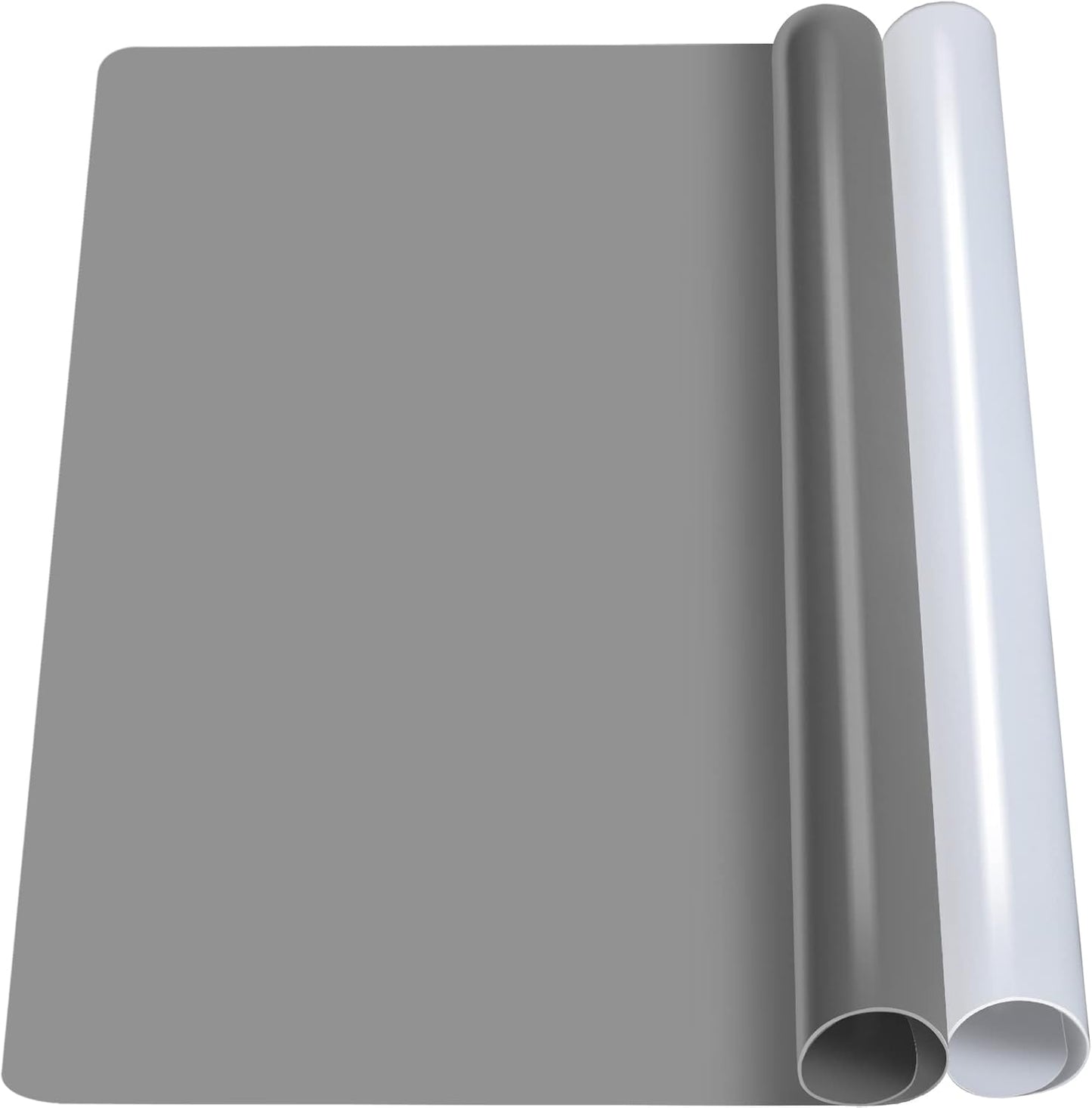LEOBRO Silicone Mats for Crafts, 2 Pcs 11.69" x 8.26" Silicone Mats for Resin, Paint Clay Play Dough Mat, DIY Arts and Crafts, Light Gray & Clear