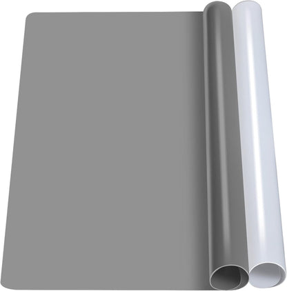 LEOBRO Silicone Mats for Crafts, 2 Pcs 11.69" x 8.26" Silicone Mats for Resin, Paint Clay Play Dough Mat, DIY Arts and Crafts, Light Gray & Clear