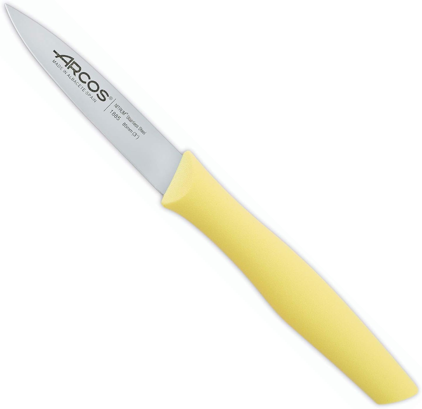 Arcos Set 3 pieces Paring Knife 3 Inch. 3 Paring Knives of Stainless Steel and Ergonomic Polypropylene Handle for Cutting Fruits, Vegetables and Tubers.. Series Nova. Color Black