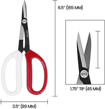 Zenport ZS105 Deluxe Scissors, 6.5-Inch Long, Horticulture & Craft Scissors with Durable Carbon Steel Blades, Precision Cutting of Plants, Garden, Fruit, and Craft Materials
