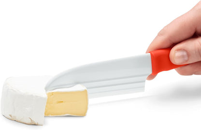 Dreamfarm Knibble Lite 3-In-1 Non-Stick Cheese Knife for Charcuterie, Slicing, Spreading, with Built-In Fork to Serve & Share Foods - 9" Black