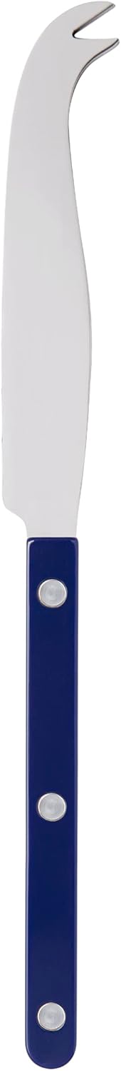 SABRE PARIS - Cheese Knife 9.4 inches - Bistrot Collection - All Cheeses - Stainless Steel & Nylon - Dishwasher Safe - Navy Blue - Brilliant Finish