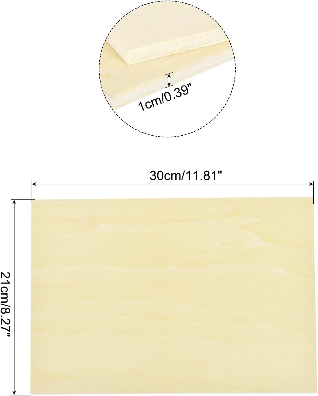 MECCANIXITY 3pcs Basswood Sheets 12 x 8 x 3/8 Inch Unfinished Wood Boards Plywood for DIY Crafts Laser Cutting with Smooth Surfaces