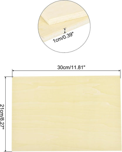 MECCANIXITY 3pcs Basswood Sheets 12 x 8 x 3/8 Inch Unfinished Wood Boards Plywood for DIY Crafts Laser Cutting with Smooth Surfaces