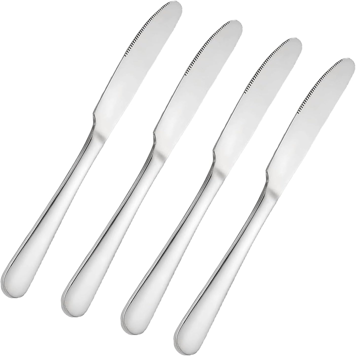 Stainless steel butter knife, set of 6 dinner knife, suitable for daily use, parties and outdoor dining,Dishwasher Safe (6)