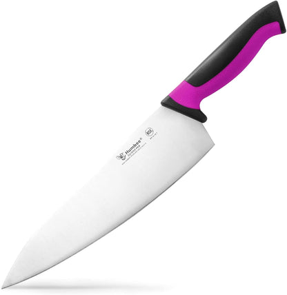 7.5-Inch Nakiri Knife, High Carbon Stainless Steel Hollow Grind Blade, Razor Sharp Edge, Ergonomic Non-Slip Handle, Cleaver Style, DT-50 Series, Orange