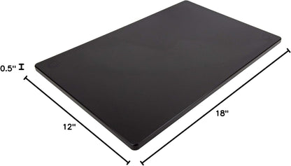 Thirteen Chefs Plastic Cutting Board - 18 x 12 x 0.5 Inch, Professional Grade HDPE, NSF Approved, Large Size and Dishwasher Safe