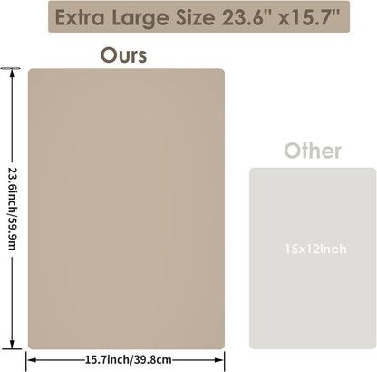 Extra Large Dark Green Countertop Mat - Silicone Table Kitchen Desk Mat - Non-Slip & Heat Resistant - Dinner Placemat Pastry Dough Rolling Mat - Colors A