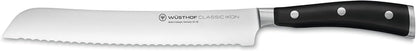 Wüsthof Classic IKON 9" Double Serrated Bread Knife, Black