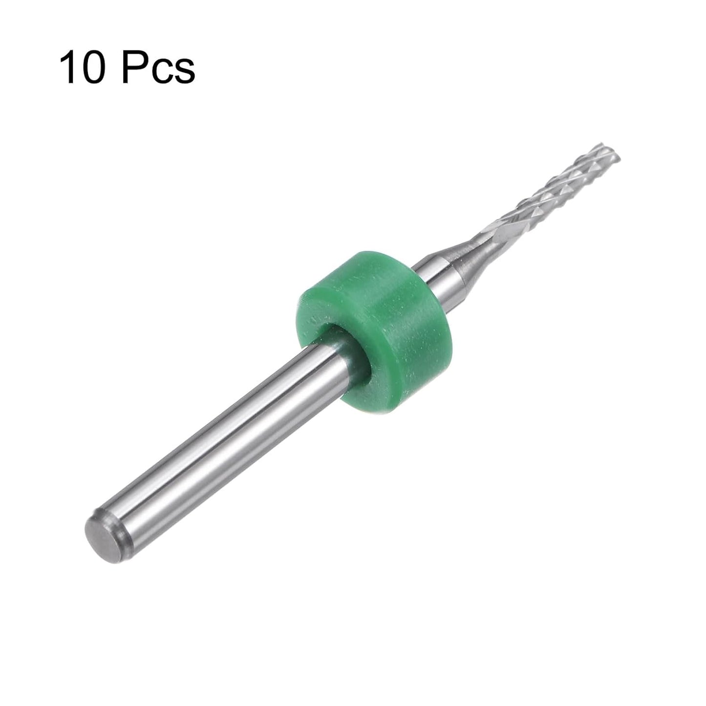 HARFINGTON 10pcs End Mill Bits 0.8mm Solid Carbide CNC Router Bits Engraving Cutter Tools for PCB Circuit Board Milling Machine Wood Carving, 1/8" Straight Shank