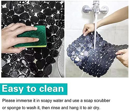 Coopay Kitchen Sink Mat Pebble Protect Mat PVC Eco-friendly Adjustable Stainless steel/ Porcelain Dish Drying Pad Protector for Bottom of Kitchen Sink, 15.8 x 11.8 inches (2 Pack, Black and Gray)