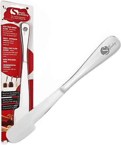 Simple preading Stainless Steel Spatula Spreader Knife, Peanut Butter and Jelly, Chocolate or Strawberry Jam Stirrer & Jar Scraper 11.5" Multifunction Stir & Scrape BIG Jars - Spread with Clean Hands