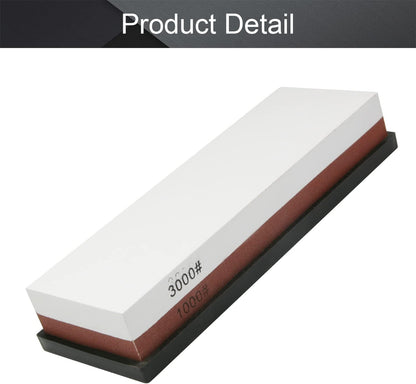 Utoolmart Double-Sided Whetstone Knives Sharpener Sharpening Stone 600/1500 Grit Water Stone for Scissors Razors Carving Tool 1Pcs
