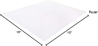 Commercial Grade Cutting Board Mats 15 x 12 Inch - 4 Pack Set, Flexible 1/16" Inch Thick White Plastic, Made from HDPE and NSF Approved for Food Service