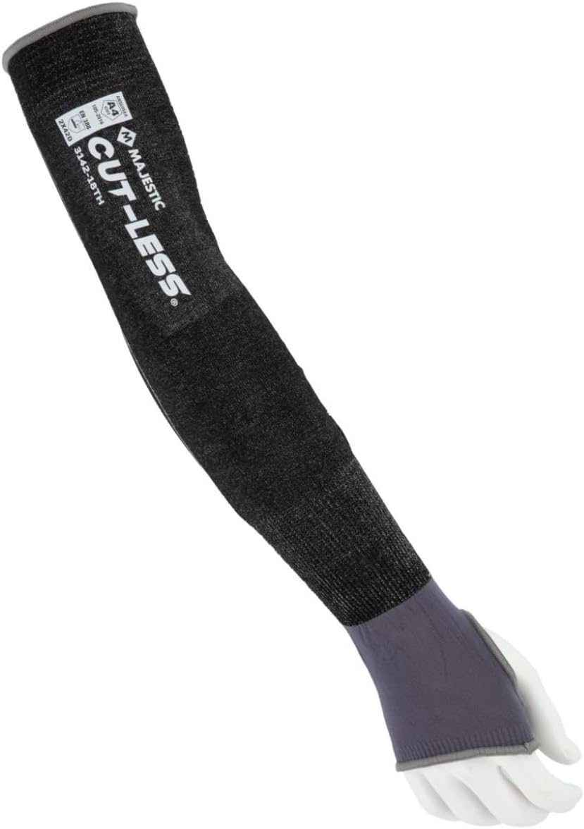 Majestic Glove Cut-Less Korplex Cut Resistant Sleeves w/Thumb Hole, Provide Arm and Wrist Protection