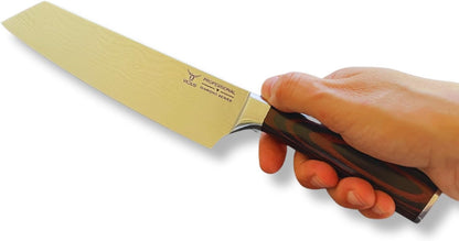VICIUS Laser Damascus 8-Inch Kiritsuke Knife – Precision Stainless Steel Blade with Ergonomic Handle for Professional Chefs