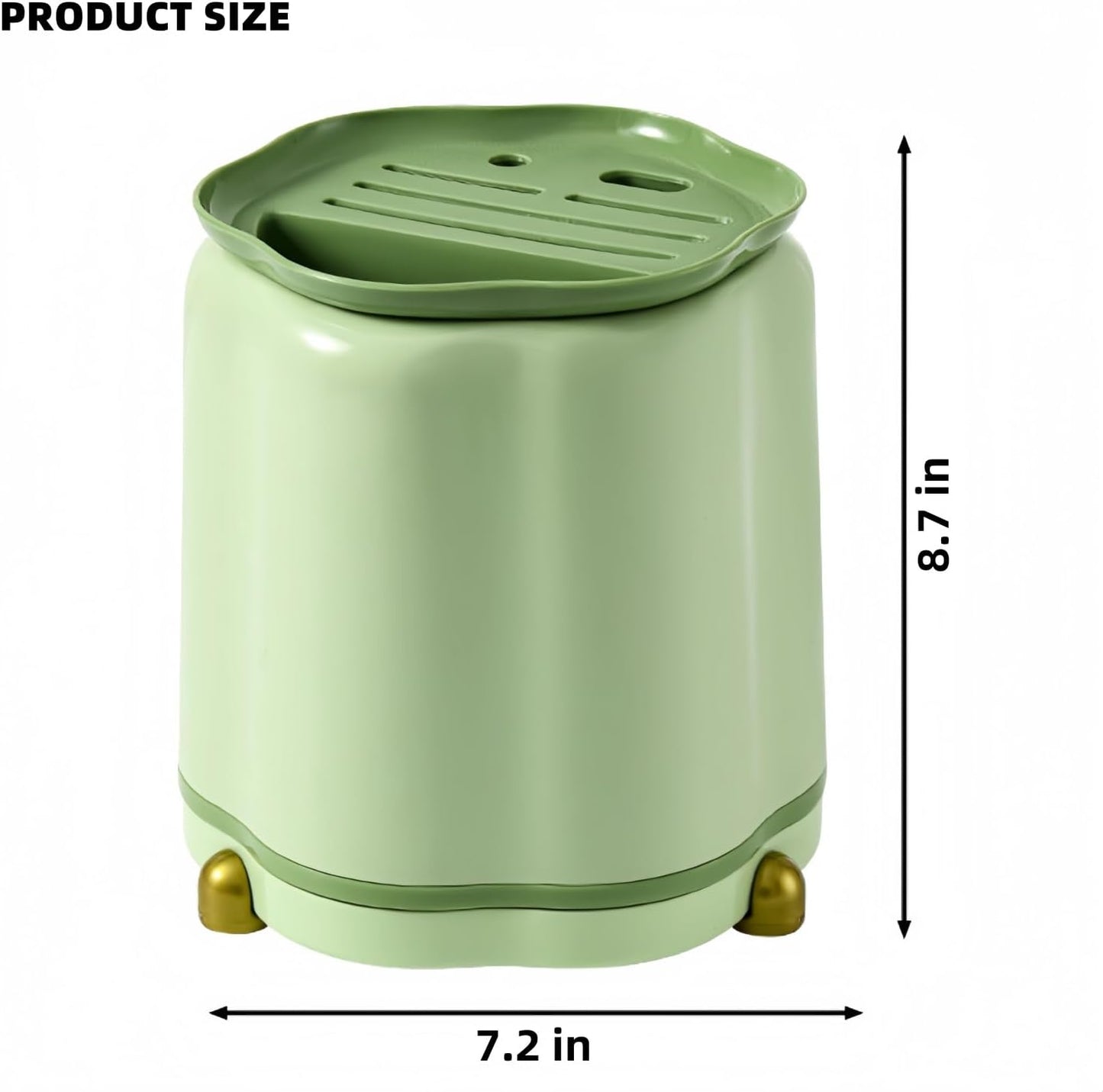 360° Rotating Knife Block,Multifunctional Plastic Kitchen Utensil Holder,Large Capacity Knives Block,Chopsticks Knife Block Utensil Stand for Kitchen Counter (Green)
