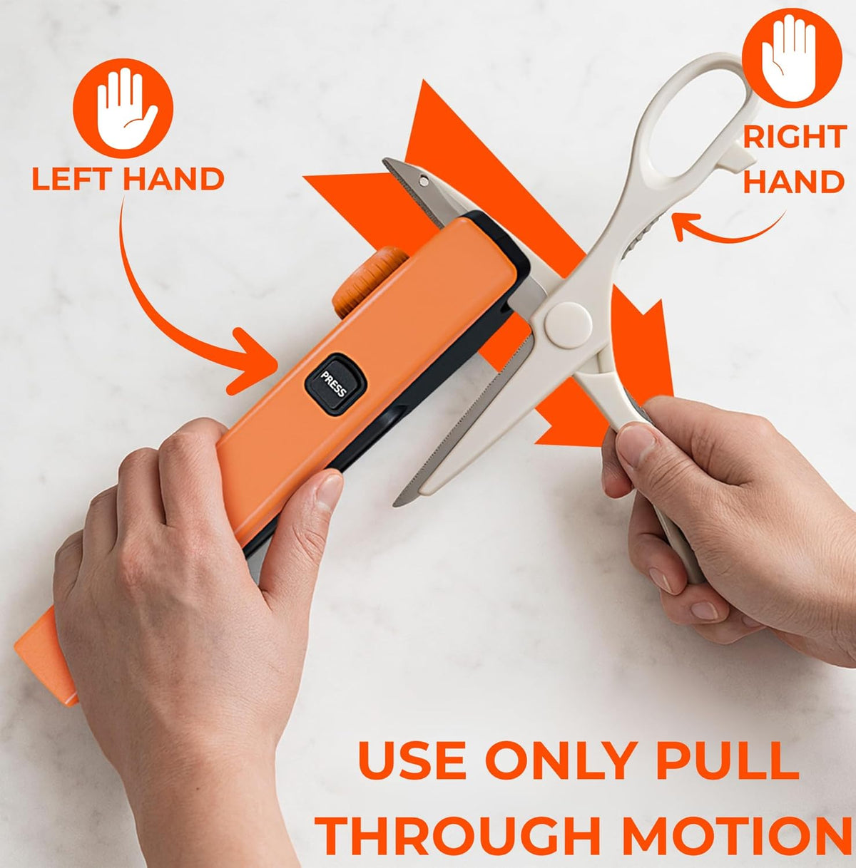 Scissors Sharpener Tool – 4 Angle Settings, Easy Manual Use | For Kitchen, Fabric, Sewing, Craft & Straight Hair Scissors – Quick, Right-Hand Sharpening